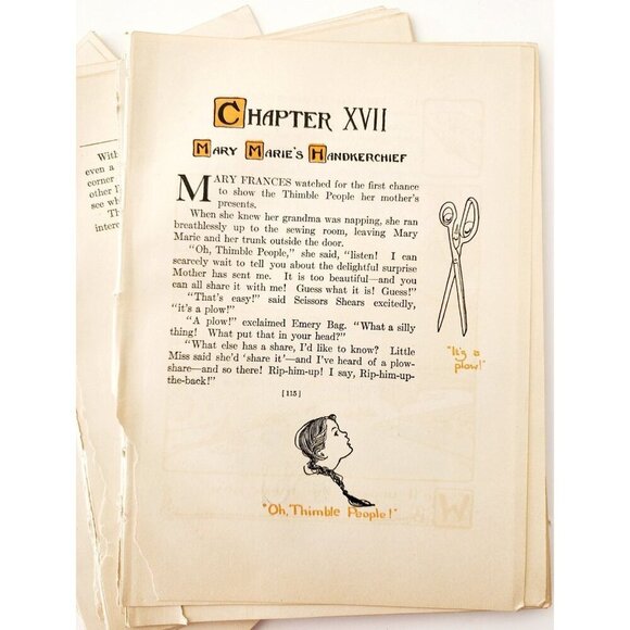 1913 Mary Frances Sewing Pages Ephemera Lot Of 100 Pcs Illustrated Crafts LGDWB1 - Picture 5 of 7